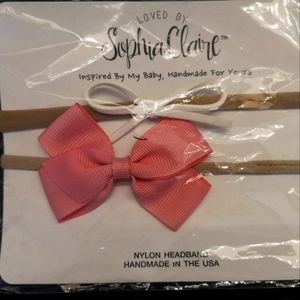 Baby headband in Pink & White